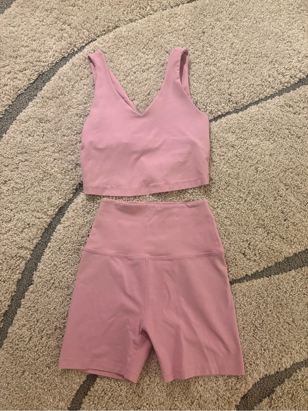 Beyond yoga space dye pink workout set